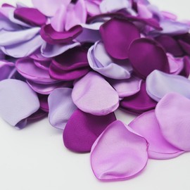 ZOOYOO 200Pcs Silk Rose Flower Petals for Valentaine's Day,Wedding Flower Gril Basket,Aisle Scatter,Table Centerpieces,Romantic Night Decoration,3.5cm Each(Purple Series