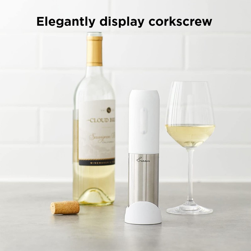 Rabbit Compact Electric Wine Opener - Electric Corkscrew with Built-In