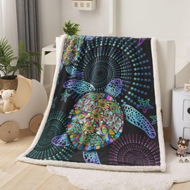 Lunoroey Turtle Blanket Throw Turtle Printed Blankets Throws Soft Sherpa Blanket Sofa Blanket Bed Blanket For All Season Kids And Adults