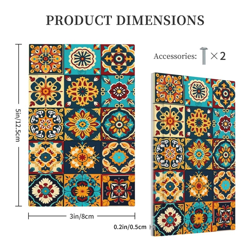 Mexican Talavera Ceramic Tile Moroccan Boho Light Switch Cover Plate