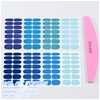 SILPECWEE 8 Sheets Nail Stickers Full Nail Wraps (Blue Solid
