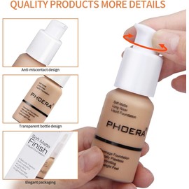 Noble Gifts - Foundation, Full Coverage Foundation, Soft Matte, Oil Control Foundation Makeup Flawless Smooth Long Lasting 24HR Waterproof and Blendable 30ml (110 - Truffle)