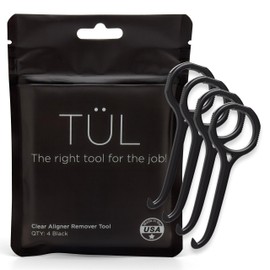 TÜL | Only Invisalign Remover Tool Made in The USA | Lifetime Replacements | Ortho Recommended Aligner Remover Tool & Retainer Remover Tool | Black 4 Pack | Top Invisalign Accessories