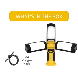 TCG Charged Portable LED Work Flashlight - Adjustable Tri-Blade Design for Versatile Light Coverage - Camping Essentials, Hurricane Preparedness Items, Flashlights for Emergencies, Great Work Light