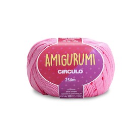 Circulo Amigurumi Yarn, 100% Mercerized Brazilian Virgin Cotton - Cotton Yarn for Crocheting and Knitting, Soft Yarn, Pink Yarn Art - Sport Weight Yarn, 4.4 oz, 278 yds - Color 3131 - Bubble Gum