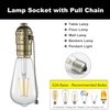 Pull Chain Lamp Socket Replacement, E26 Standard Threaded Base, Lamp