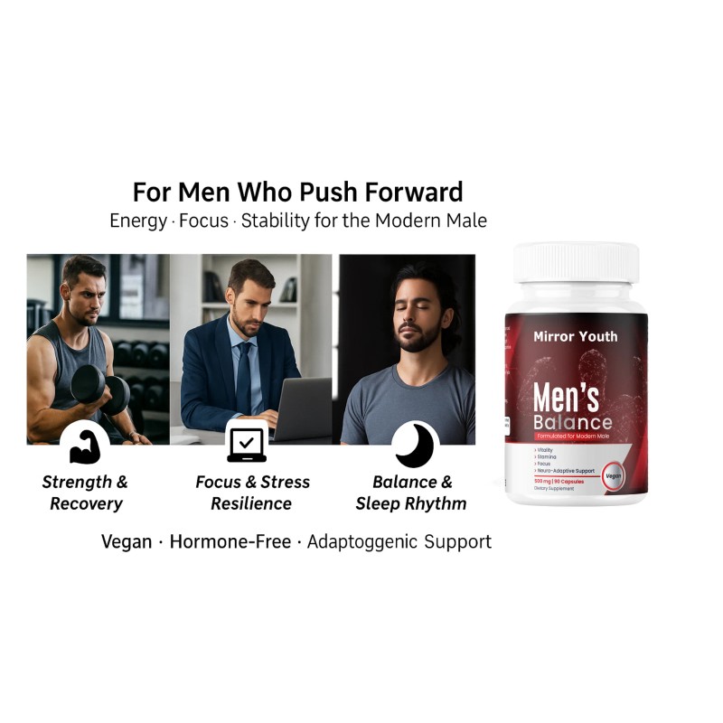 Mirror Youth Men's Balance Vegan Supplement | L-Citrulline Ashwagandha Cistanche