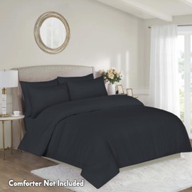 APEX FURNISHINGS Single Duvet Cover Set- 100% Brushed Microfiber Bedding Quilt Cover with Pillowcase - Charcoal Grey