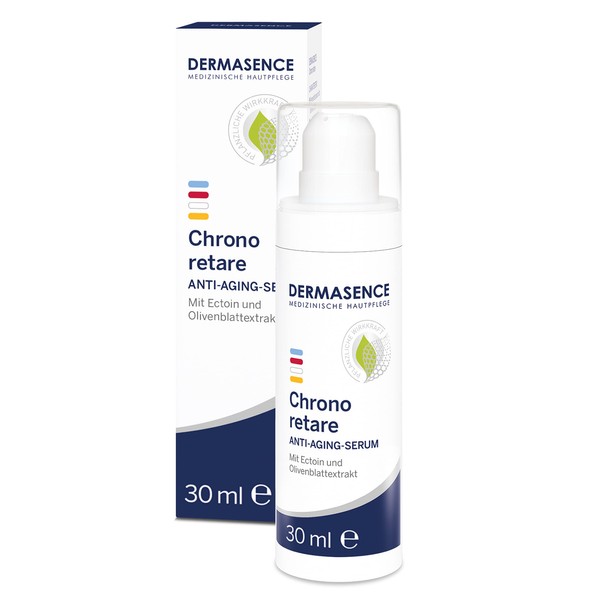 DERMASENCE Chrono Retare Anti-Ageing Serum - Regenerative and Cell-Protecting Intensive Concentrate for Low-Fat and Moisture Skin - for Face, Neck and Cleavage - Olive Leaf Extract - 30 ml