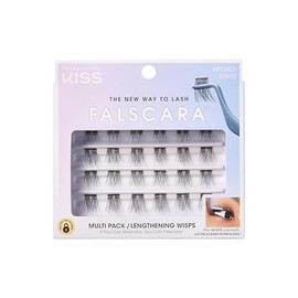 Pestañas Falscara Kiss - Wisp Multipack 01 Estilo Natural Wispy, 24 Piezas, Coloca debajo de las pestañas, Larga Duración, Resistentes al Agua,...    