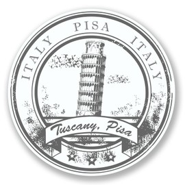 2 x 10cm Pisa Italy Tuscany Vinyl Sticker Travel Luggage Laptop Italian #6581 (10cm x 10cm)