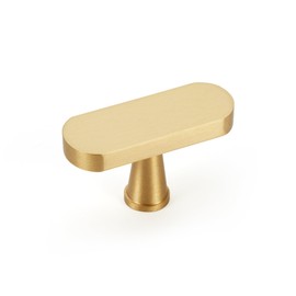 KOPPALIVE 6-Pack Solid Brass Cabinet Pulls, Gold Handles for Cabinets, Gold Dresser Drawer Pulls, Modern Kitchen Hardware, Single Hole, Brushed Finish