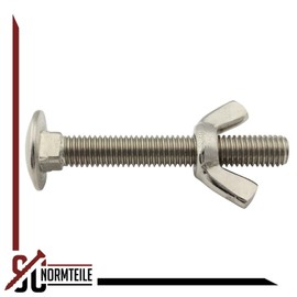 M6 x 80 mm Full Thread DIN 603 / SC315 Stainless Steel A2 (V2A) Stainless Steel A2 (V2A) Pack of 10