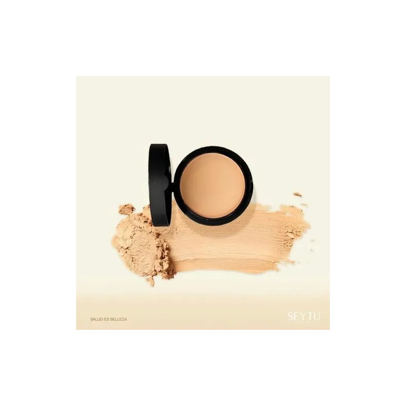 Polvo Compacto Seytú Maquillaje 2 En 1 Acabado Natural