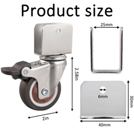 Tripp Trapp High Chair Wheels, Wheels Compatible with Stokke Tripp Trapp High Chair with Chrome-Plated Steel Brackets, 360°Rotation, No-Scratch Design, Supports 176 lbs 4 pcs