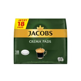 Jacobs Pads Crema, 90 Senseo kompatible Kaffeepads UTZ-zertifiziert, 5er Pack, 5 x 18 Getränke
