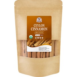 52USA Organic Ceylon Cinnamon Sticks, 1 Ounce (Pack of 1), True Cinnamon Farmed in Sri Lanka, Whole Cinnamon Sticks Bulk, Vegan, Non GMO, 28g