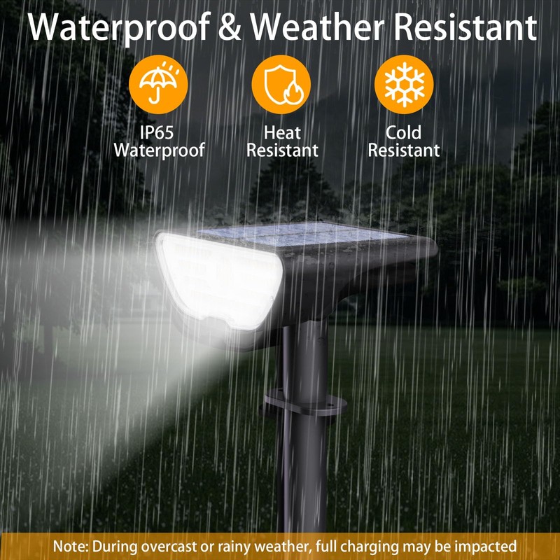 RUIKORING Solar Spot Lights Outdoor Waterproof, 73 LED Landscape Spotlight