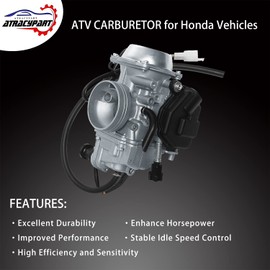 Carburetor Compatible with Honda Rancher 300 350/Honda Fourtrax 300 350/Honda Foreman 400 450,Carb Fits Honda TRX300 Foreman TRX450 Fourtrax TRX300 Rancher TRX350 with Air Filter & Oil Filter