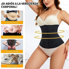 Fajas para Mujer Moldeadora de Cintura Faja Reductoras para Mujer Ajustable Fajas Colombianas Control de Abdomen con 4 Ganchos Peso Corsé             