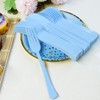 150 Pack Light Blue Plastic Silverware, Light Blue Plastic Utensils