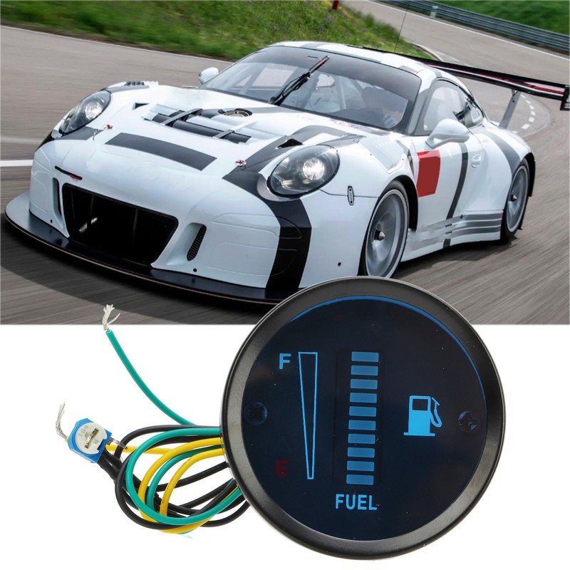 Motorcycle Fuel Level Gauge 52mm Housing Diameter LED Light Display
