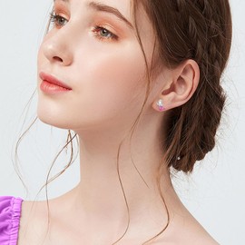 Mermaid Earrings 925 Sterling Silver Mermaid Stud Earrings Hypoallergenic Mermaid Jewellery for Women Girls Children, Sterling Silver, No Gemstone