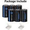 CITYORK 4 Pack 10000mAh Rechargeable D Batteries, 1.2V Ni-MH High
