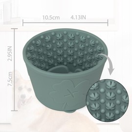 Slowpaw Silicone Lick Bowl for Dogs ，Freeze Bowl for Dogs with Suction Cups for Dog Anxiety Relief, Dog Enrichment Toys,Dog Freeze Bowl ，Interactive Dog Puzzle Toy(Dark Green)