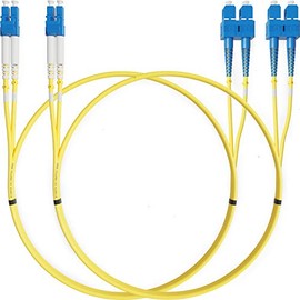 LC to SC Fiber Patch Cable Single Mode Duplex - 2m (6.56ft) - 9/125um OS1 LSZH (2 Pack) - Beyondtech PureOptics Cable Series