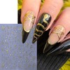 Snake Nail Sticker for Nail Art 3D Self-Adhesive Black Silver