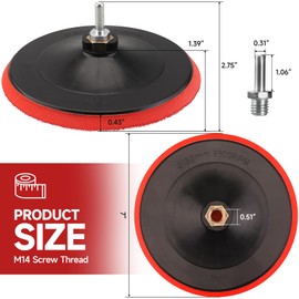MOGRQAP Sanding Disc Polishing Pad 178mm Sanding Disc Kit with M14 Drill Adapter, Hook and Loop Sanding Backing Pad for Drill/Angle Grinder