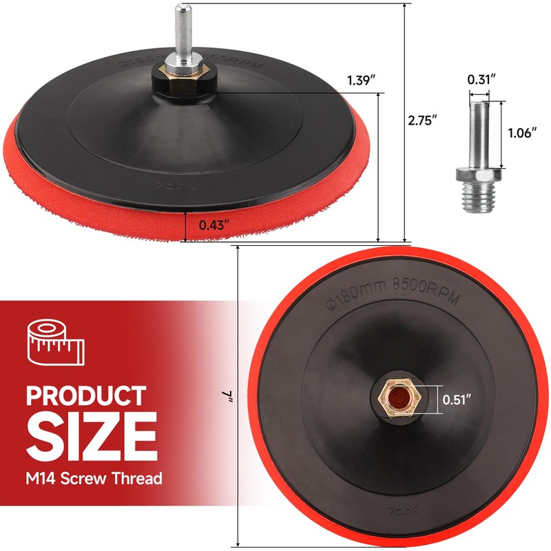 MOGRQAP Sanding Disc Polishing Pad 178mm Sanding Disc Kit with