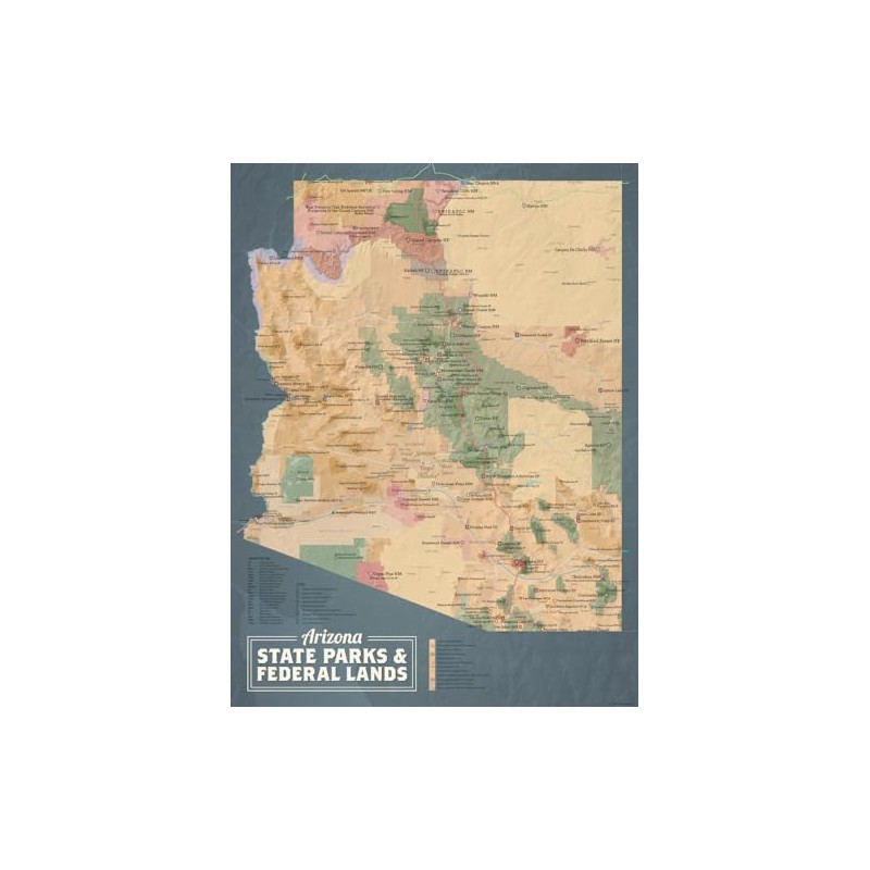 Arizona State Parks & Federal Lands 18x24 Poster (Camel &