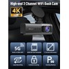 Vasip 4K Dash Cam Front and Rear Inside, 5GHz WiFi,