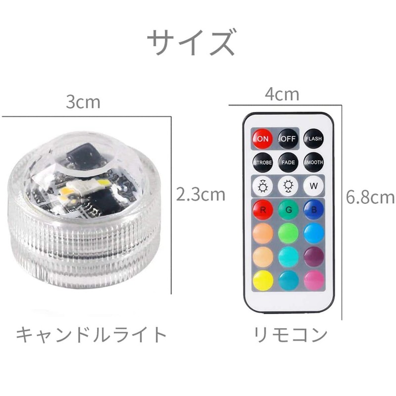 TopYart LED Submersible Light, Underwater Light, Waterproof, Remote Control, Multicolor,