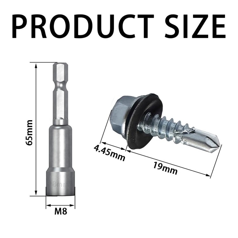 120 pcs Self-Drilling Roofing Screws,4.8x19 mm Hex Head Self Tapping