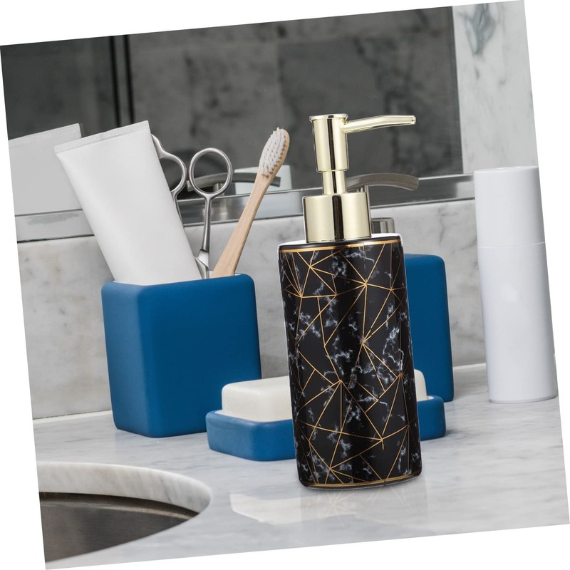 Gatuida Stylish 300ml Ceramic Pump Bottle Empty Dispenser Lotion Dispenser