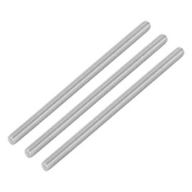 QUARKZMAN 3 Pieces Threaded Rods, M6 x 110 mm, 304 Stainless Steel, Threaded Rod with Metric Full Thread, M6-1 Threaded Screw for Furniture and Machine Assembly