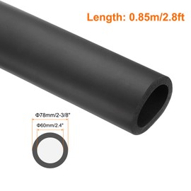 MECCANIXITY Pipe Insulation Foam Tube 2-3/8" ID x 3-1/16" OD 2.8ft Foam Tubing Heat Insulated Pipe for AC Unit Handle Grip Water Pipe Freeze Protection - 60x78mm/Black