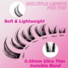VEYESBEAUTY Lash Clusters Individual Eyelash Extensions Thin & Invisible Band