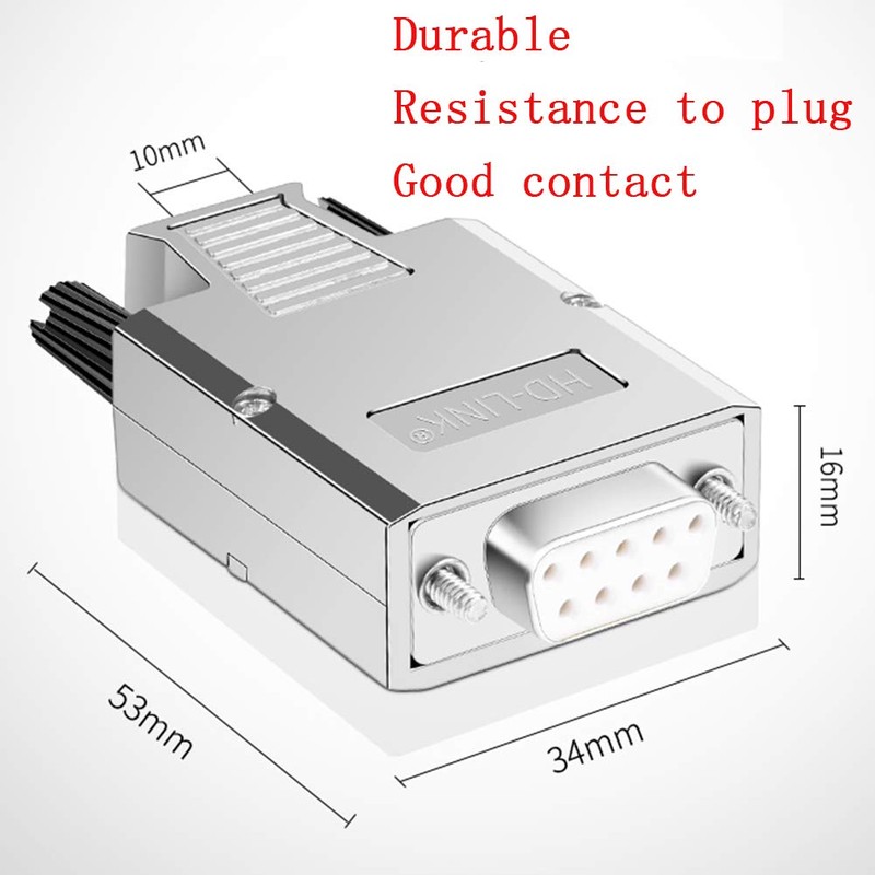 ANMBEST 2PCS DB9 Breakout Connector, Solderless Metal Shell RS232 D-SUB