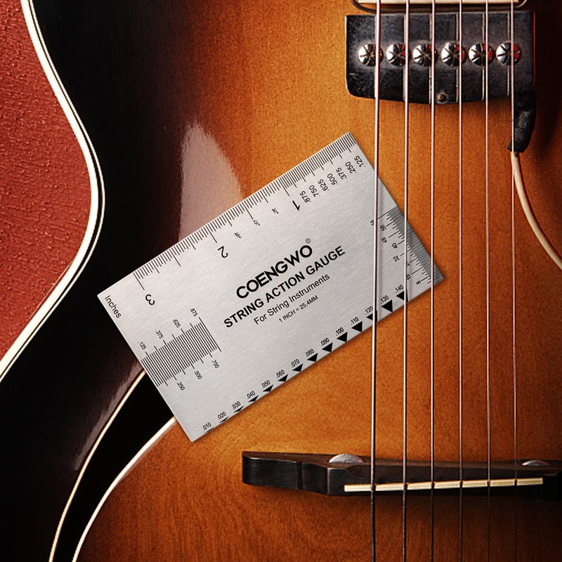 Guitar String Action Gauge, COENGWO String Height Gauge Ruler Guitar