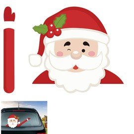 Christmas Rear Wiper Decal Sticker,20x20.5cm 3D Santa Clause Vinyl Waving Wiper Decal,Waterproof Wiper Tags Car Sticker for Automotive Decoration