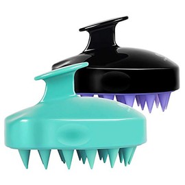 Paquete de 2 cepillos de champú para el cuero cabelludo HEETA actualizados en húmedo y seco para el cuero cabelludo con silicona suave (verde y negro)
