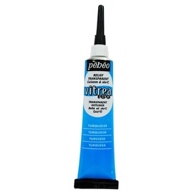 Pebeo Vitrea 160, Glass Paint Outliner, 20 ml Tube - Turquoise
