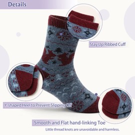 Boys Wool Socks Kids Winter Thick Warm Socks Thermal Crew Socks for Boys Squirrel 6 Pack 6-8 Years