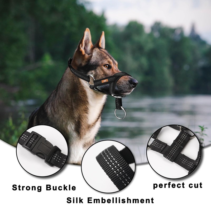 Dog Head Collar with Silk Thread, Soft and Adjustable Head