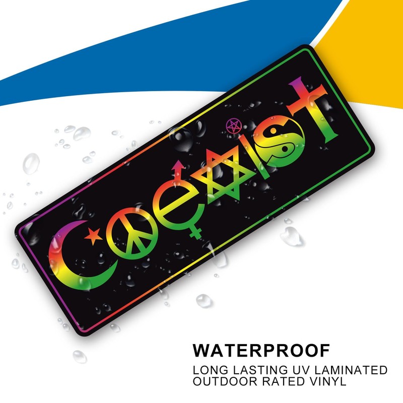 Coexist Symbol Magnet Decal - 3x8 Inches, Automotive Magnet for