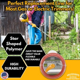 Vaughan's Master Line .095" Trimmer Line, 30ft | Red Star Shaped Polymer | Universal Weed Eater String for Gas & Electric & Battery Models | Made in The USA (1 Pack)